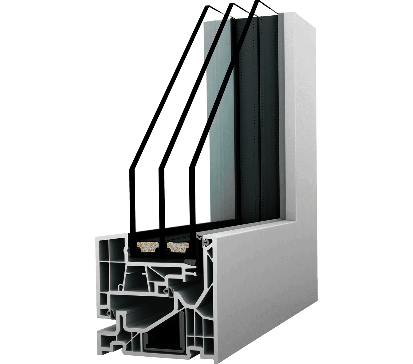 finestra slim in PVC Internorm