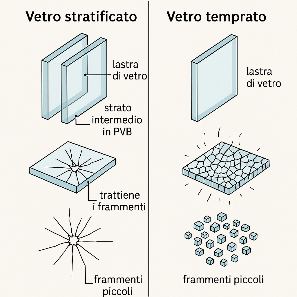 Vetro stratificato e temperato a confronto