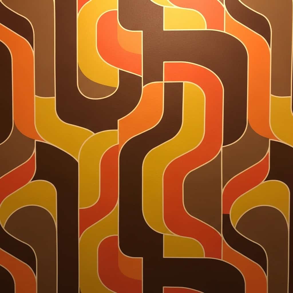 Immagine di carta da parati con motivo geomtrico anni '70