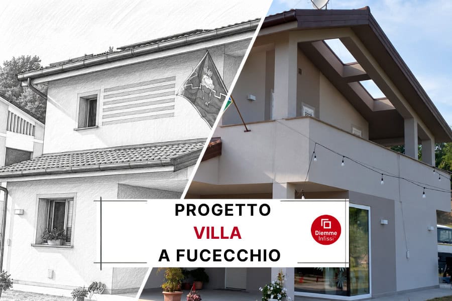 Serramenti legno alluminio per villa a Fucecchio: caso studio Diemme